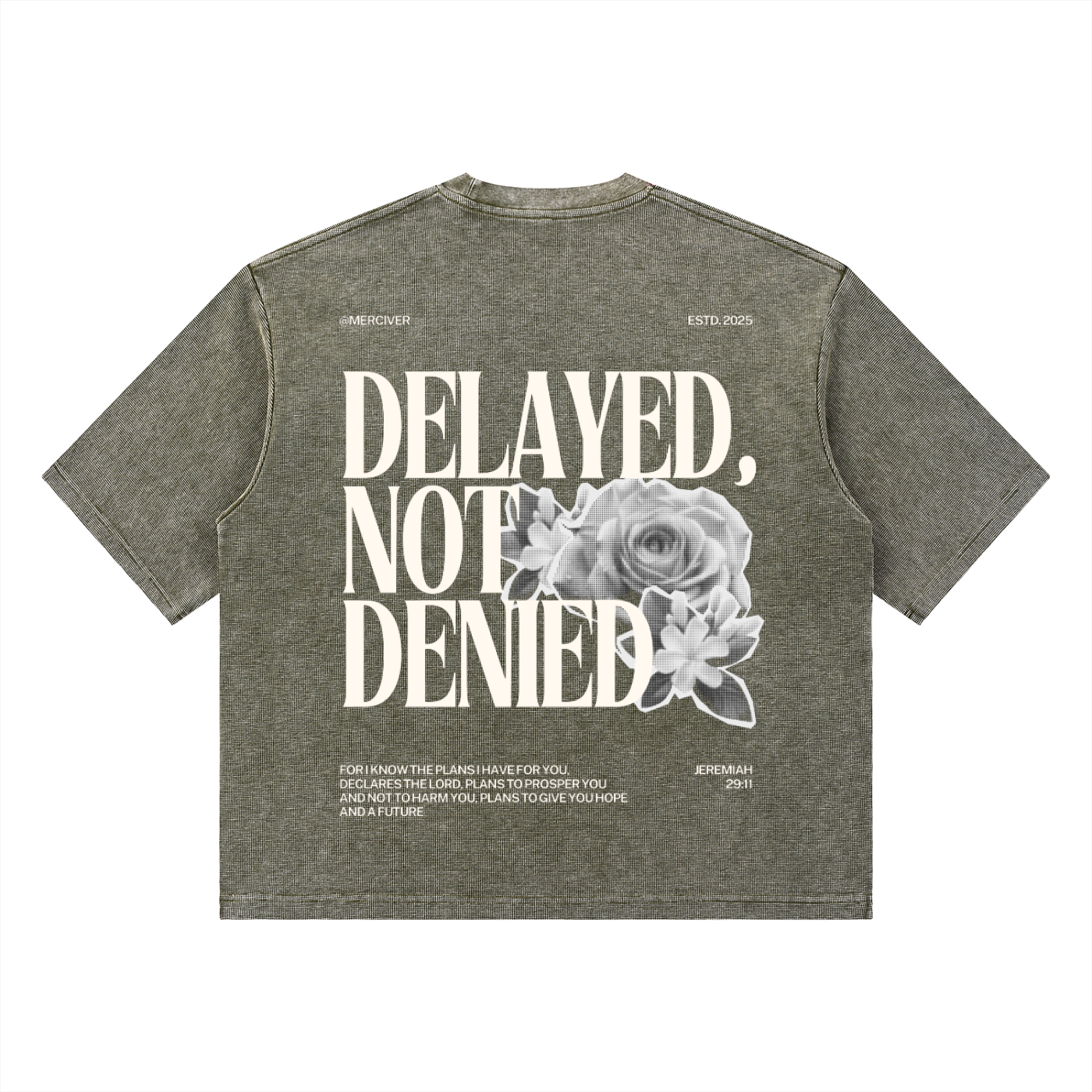 Delayed Not Denied Waffle Boxy Tee