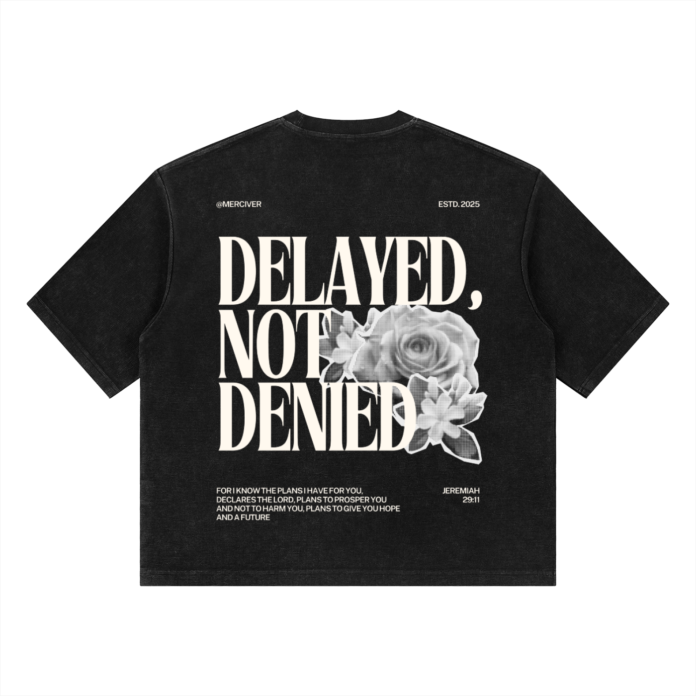 Delayed Not Denied Waffle Boxy Tee