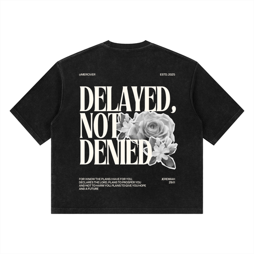 Delayed Not Denied Waffle Boxy Tee