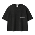 Delayed Not Denied Waffle Boxy Tee - Black - Front