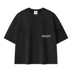 Delayed Not Denied Waffle Boxy Tee - Black - Front