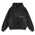 Receiver of Grace Washed Zip Hoodie - Black - Front