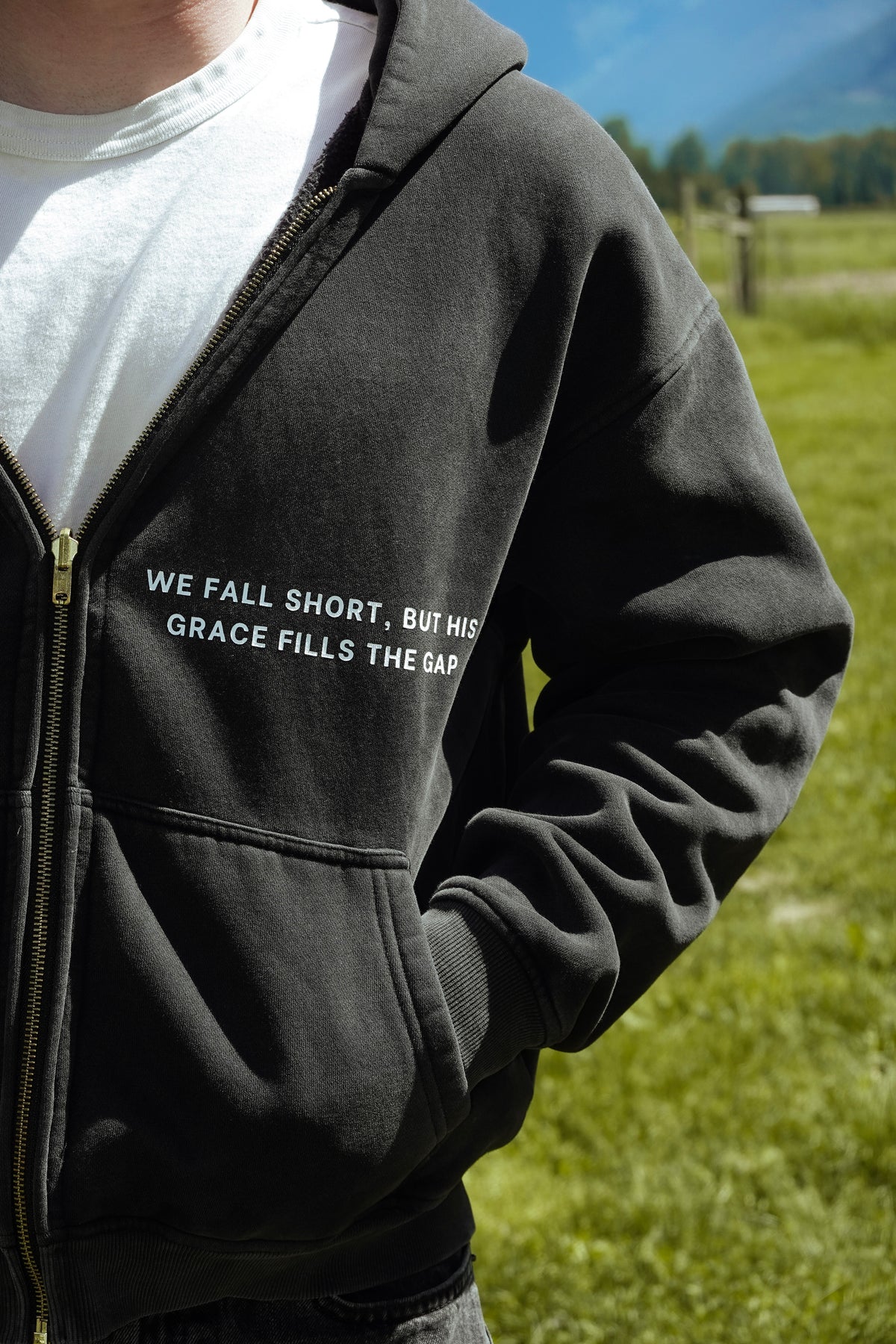 Receiver of Grace Washed Zip Hoodie - Black