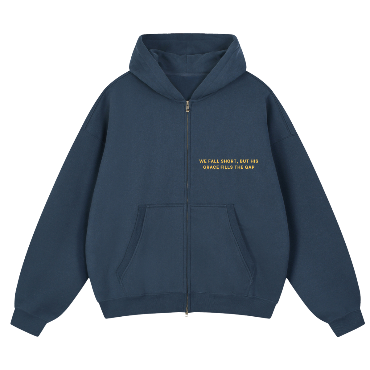 Receiver of Grace Oversized Fleece Hoodie - Navy Blue - Front