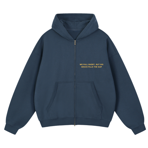 Receiver of Grace Oversized Fleece Hoodie - Navy Blue - Front